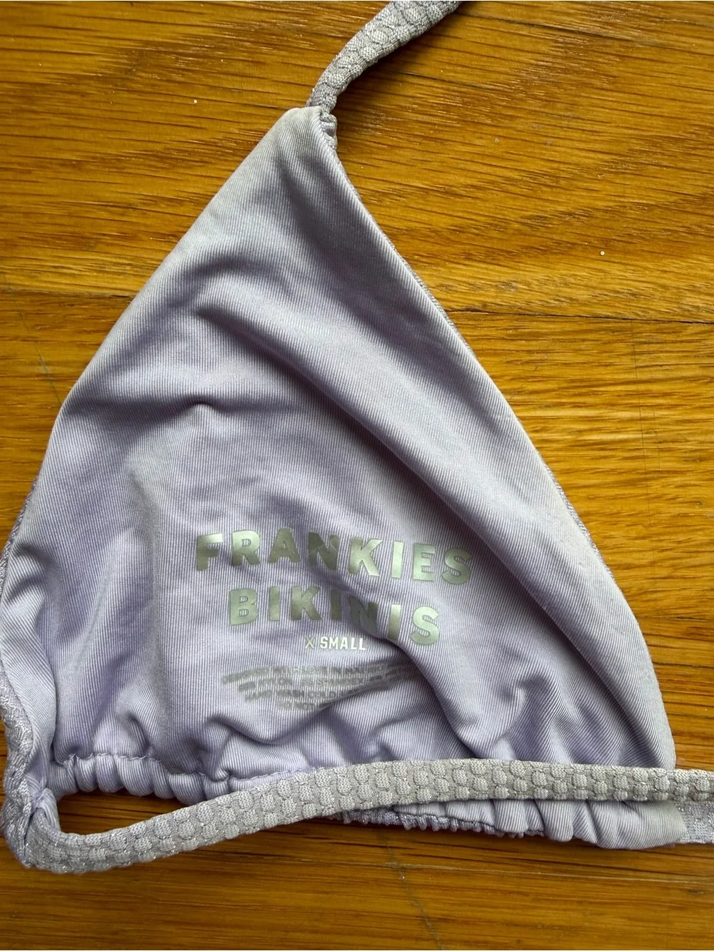 Frankies Bikinis Lavender Textured Triangle Bikini – Size XS